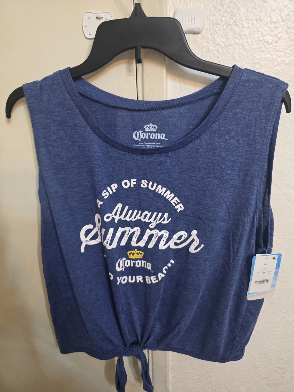 Corona Blue 'Always Summer' Tie-Front Tank Top